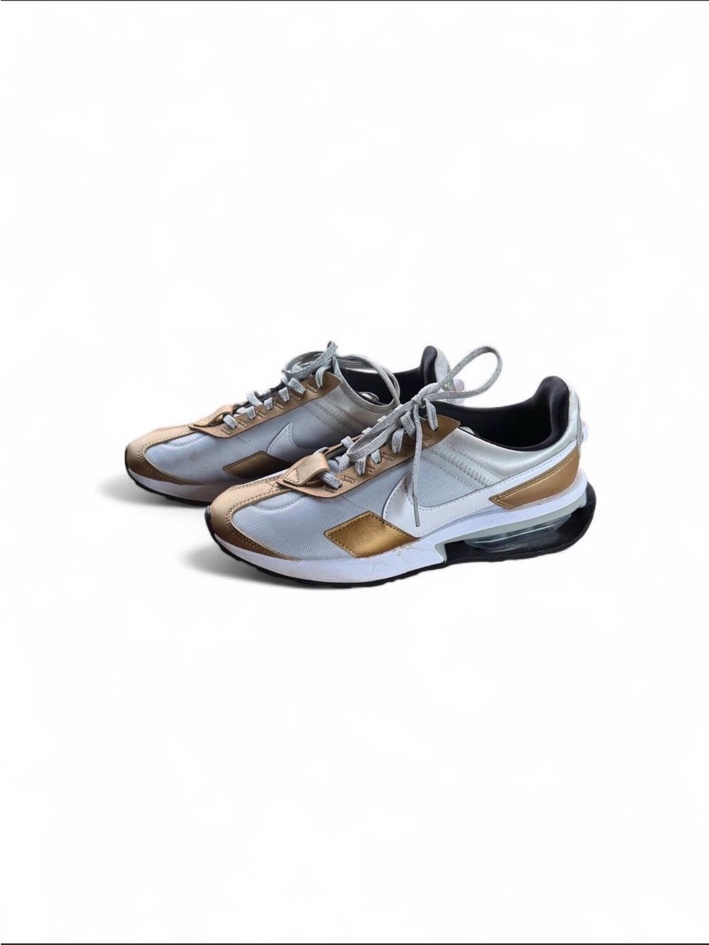Nike Women’s White and Gold-Trim Athletic Sneakers